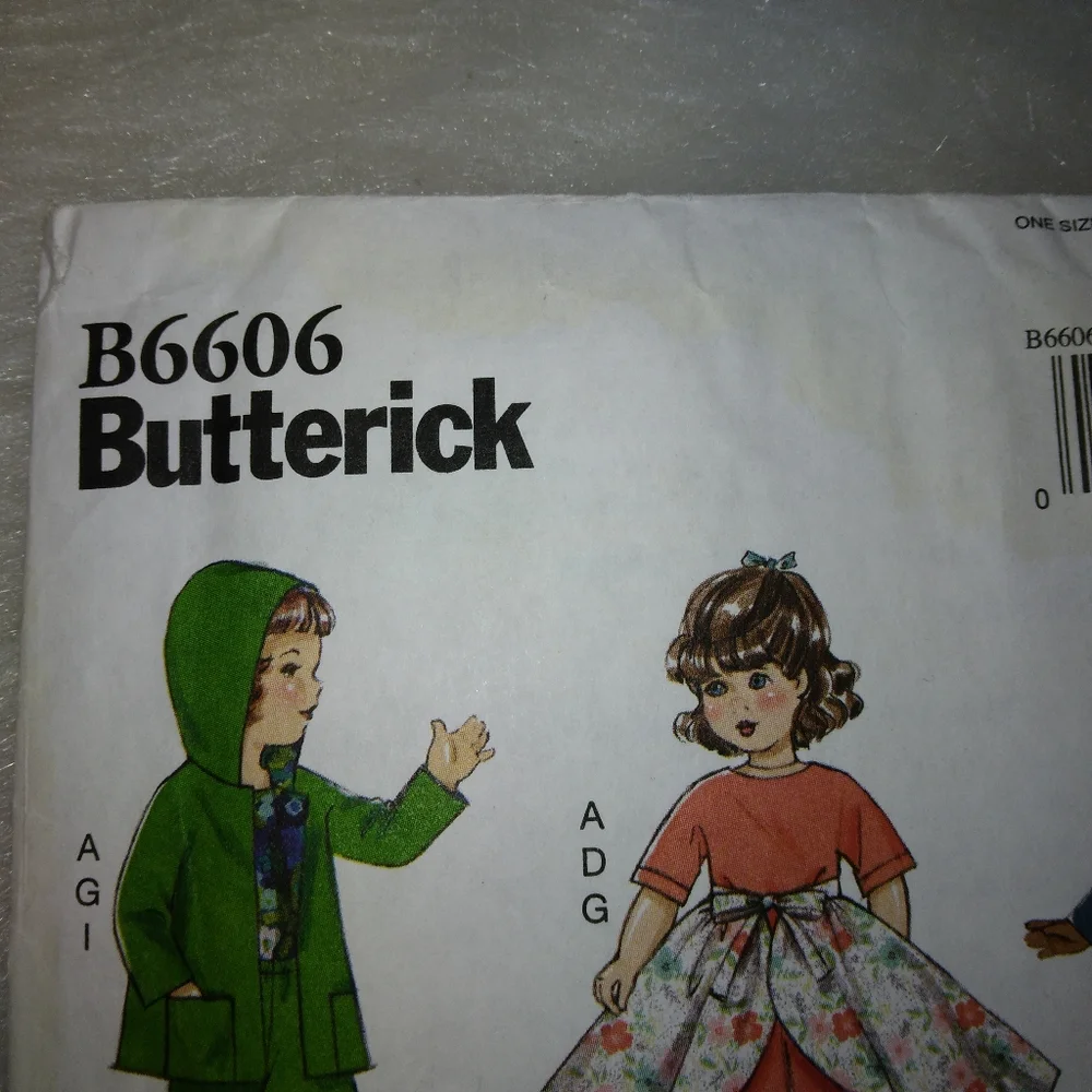 Butterick B6606 Retro 1960 clothes for American Girl Doll & 18